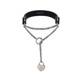 CHICCHOK Heart Slip Chain Necklaces for Women, Love Heart Padlock Day Collar with Key, Stainless Steel O-Ring Adjustable