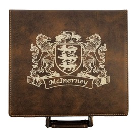 McInerney Irish Coat of Arms Leather Poker Set