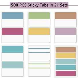 ELII 500 PCS Sticky Index Tabs 2 Inch Book Tabs,Clear Sticky Notes for Pages Notebooks File Tabs Self Adhesive