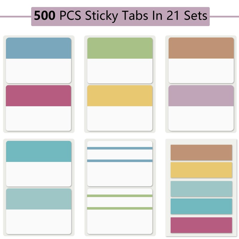 ELII 500 PCS Sticky Index Tabs 2 Inch Book Tabs,Clear