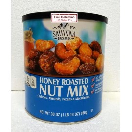 Savanna Orchards Honey Roasted Nut Mix Cashews, Almonds & Macadamias Bundle - 6 Cans