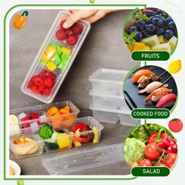 Hushee 5 Pack 17 oz Small Meal Prep Containers with 3 Compartments Snack Containers with Lid Disposable Plastic Bento Box Travel Lunch Food Boxes Stackable for Office Picnic (Clear)