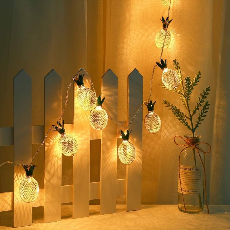 Solar Power Hand Craft Pineapple Lantern String Lights