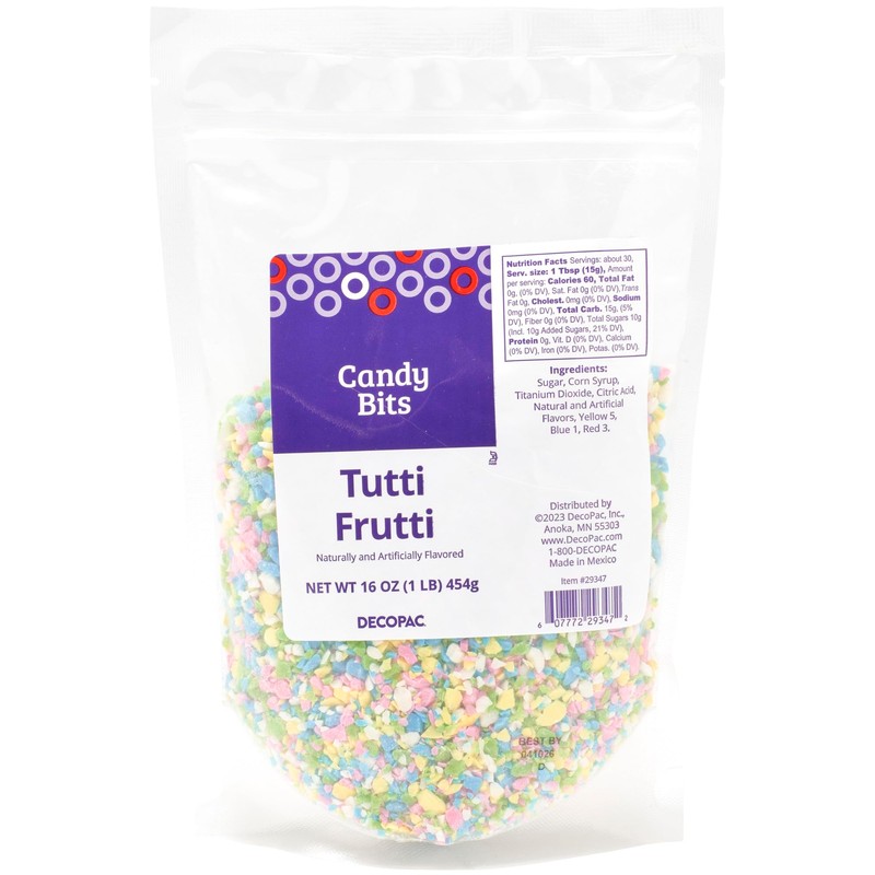 DecoPac Tutti Frutti Crushed Candy Bits, Sugar Decorations For Cakes,