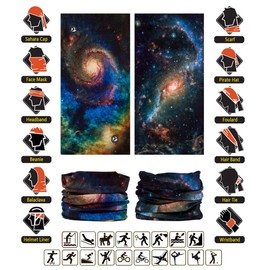 VANCROWN Headwear Head Wrap Sport Headband Sweatband 220 Patterns 12 in 1 Magic Scarf 12PCS & 6PCS 12 in 1 (6PCS.Black)