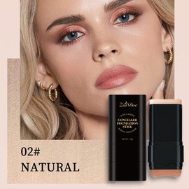 Zaidoc Foundation Concealer Stick, Dual-ended with Built-in Brush, Moisturizing & Lightweight - Buy 2 Concealer Sticks, Get a $13 Value Gift Set Free: 1 Bottle (120ml) of Turmeric Vitamin C Gel Cleanser and 1 Peel-off Lipstick:_zaidoc-02#NATURAL
