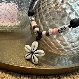 HANA LIMA Shell Necklace Leather Necklace Flower Necklace Surfer Necklace Women's Surfer Necklace, Leather, 0