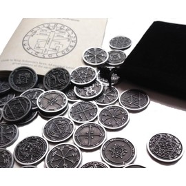 King Solomon's 44 Pentacle Metal Coin Talismans Set All The Planetary Seals from The Key of Solomon