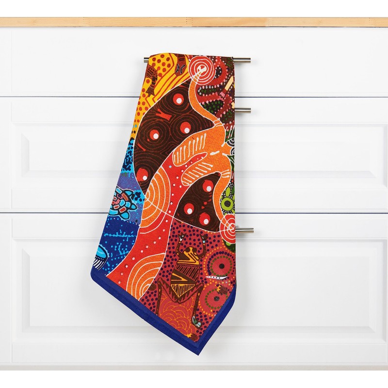 Excelsa Aboriginal Tea Towel 100% Cotton 70 x 50 cm
