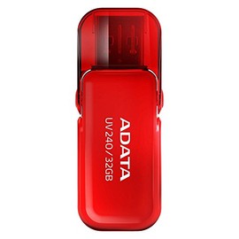 ADATA 32 GB Memoria Flash USB 2.0 con Tapa Retráctil Color Rojo (Modelo UV240)