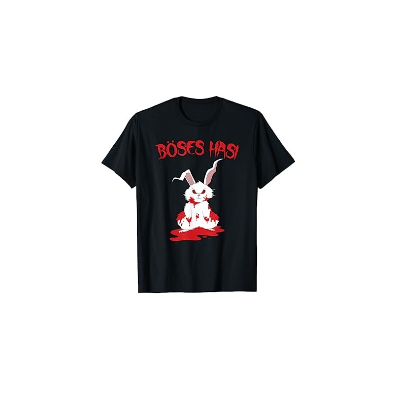 Evil Horror Hasi Funny Rabbit Saying Easter Gift T-Shirt, black,