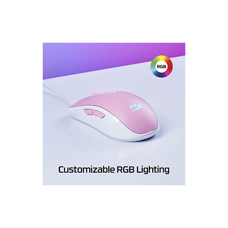 HyperX Pulsefire Core Rosa/Blanco - Ratón para Juegos RGB Rosa/Blanco,con