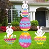 Easter Yard Signs: 57-Inch Outdoor Lawn Decorations with Stakes, Featuring Funny Bunny and Egg Designs - Corrugated Easter Decor for Your Yard
