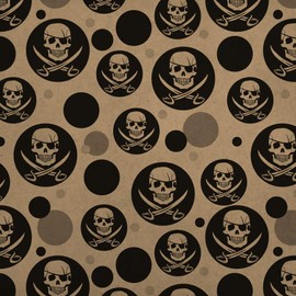 GRAPHICS & MORE Pirate Skull Crossed Swords Jolly Roger Premium Kraft Gift Wrap Wrapping Paper Roll