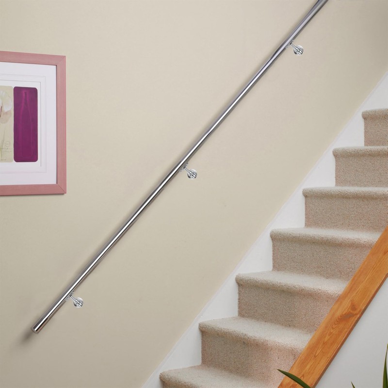 Handrail Holder Stainless Steel Adjustable Handrail Bracket, Pack of 2