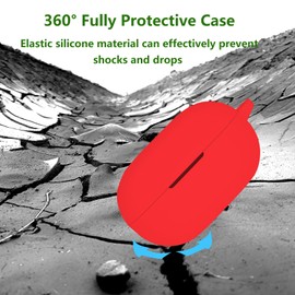 Ziseyoru Case Cover Compatible with Beats Solo Buds Earbuds, Soft Silicone Protective Skin with Bling Keychain Accessories for Women Girl (Red)