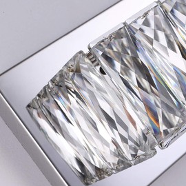 Crystal Vanity Lights, Bathroom Vanity Lighting Fixtures Over Mirror, LED Modern Wall Lights Fixtures Made for Stainless Steel Finish and K9 Crystal, Cool White 6000K Make-up Mirror Front Light