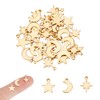 UNICRAFTALE 36 Pieces 3 Styles 18 Carat Gold-Plated Moon Star