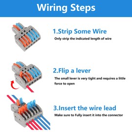 DIANN Lever Wire Connectors Kit 65pcs Compact Splicing Wire Connectors Assortment Pack Lever Connector Kit Quick Wiring Connector for AWG 28-12