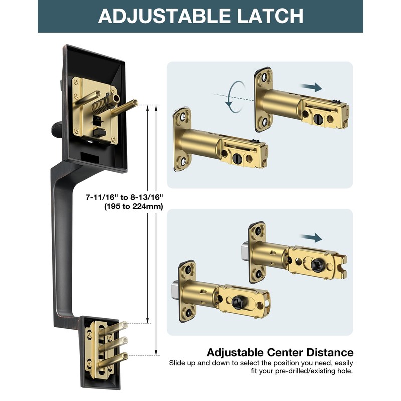 Calzibeno Modern Oil Rubbed Bronze Front Door Lock Set for