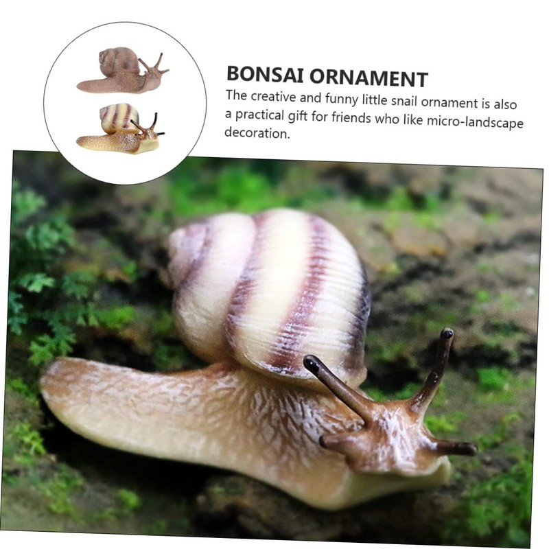 Sosoport 2sets Unique Mini Snail Figure Model Durable Plastic Snail
