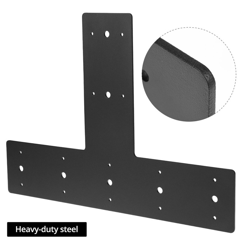 QWORK 14" x 10" T Shape Steel Flat Bracket with