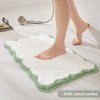 Ohocut Luxury Microfiber Bathroom Rugs, White Bath Rug with Sage