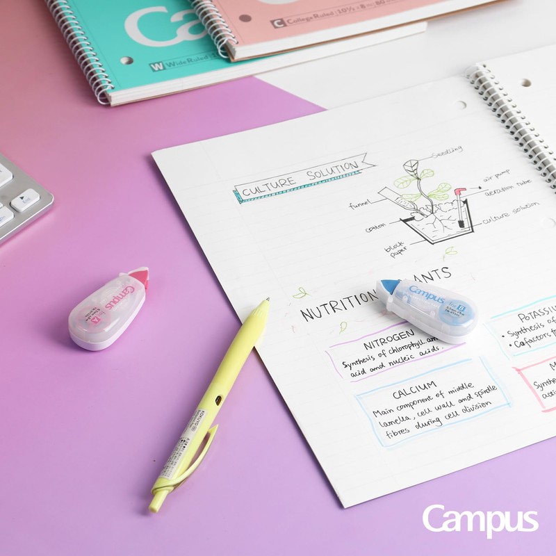 KOKUYO TW-NT305X3 Cinta correctora para notas de campus, para regla