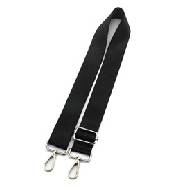 Adjustable Shoulder Strap, 57 * 1.5IN Fit Padded Shoulder Strap, Universal Non-Slip Shoulder Strap Replacement for Laptop Bag, Crossbody Bag, Water Bottles, Yoga Mats (Black, Silver Buckle)