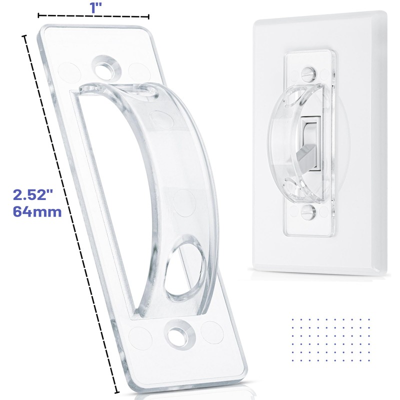 Bates- Light Switch Guard Cover, 12 Pack, Clear, Toggle Switch