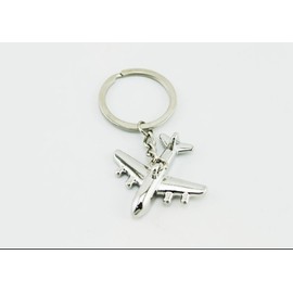 naissant 世界をめぐる！ 飛行機 ＆ 地球 デザイン キーホルダー ２個 セット 金属製