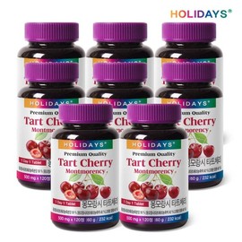 Holidays 홀리데이즈 몽모랑시 타트체리 120정 8병 (32개월분) Holidays Montmorency Tart Cherry 120 Tablets 8 Bottles (32-Month Supply)