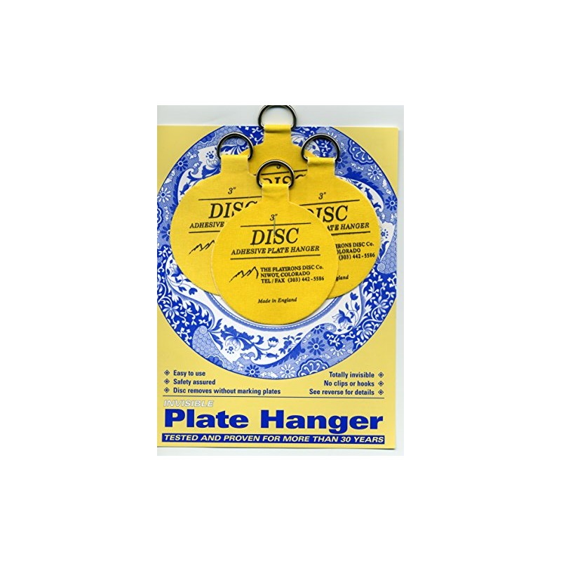 Invisible English Disc Adhesive Medium Plate Hanger Set (4-3 Inch