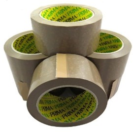 Prima Tape Brown Clear White Fragile Rolls Packaging Tape for Moving Parcels, Boxes Heavy Duty Packing Tape Strong, Secure and Sticky Seal your Boxes (3 Prima Brown Roll 48x66)