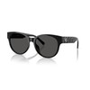 Coach Women's HC8430D Round Sunglasses, Black/Grey Solid, 56 mm
