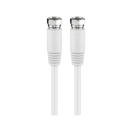 Goobay 50738 Antenna Cable 2.5 m / F Male to F Male / SAT Cable 80 dB Coaxial Cable Satellite Cable / Double Shielded TV Cable / White / TV Cable 2.5 m