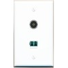RiteAV LC 10GB Fiber Duplex TOSLINK Wall Plate Flat/Solid [White]