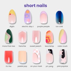 Digi Short Press On Nail Collection - Nail Kit & Glue:_Digits