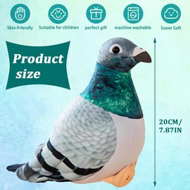 QYEHF Cuddly Toy Dove, Plush Dove Plush Bird, Plush Dove Toy, Realistic Dove Plush Toy for Wild Animals, Gift for Friends and Children, 20 cm