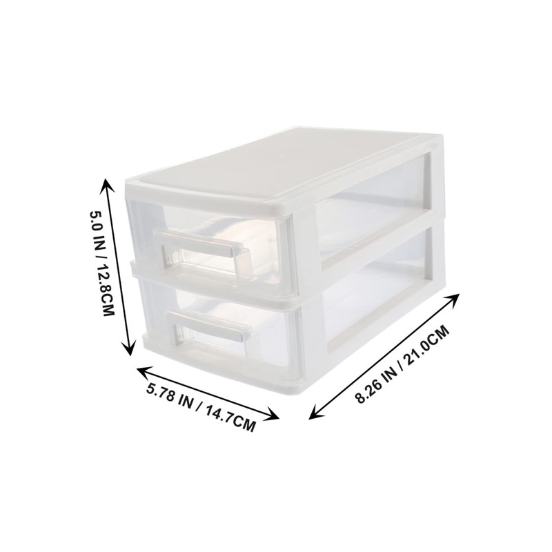 OATIPHO Drawer Organizer Storage Box 2-Layer Desktop Storage Tool Transparent