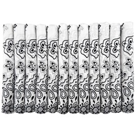 HankieWorld Bandanas Gift Set 12 Pack Soft Thin Handfeel Cotton Bandanna Scarf for men（12 Pack-White）