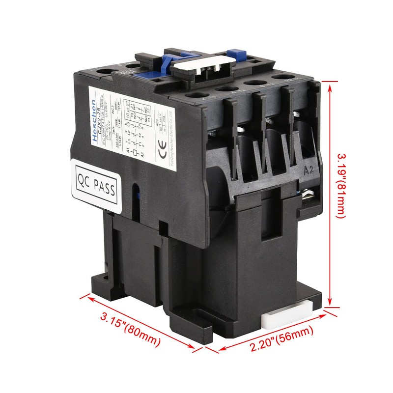 Heschen AC Contactor, CJX2-2501, 24V 50/60Hz Coil, 3P, 3 Pole,