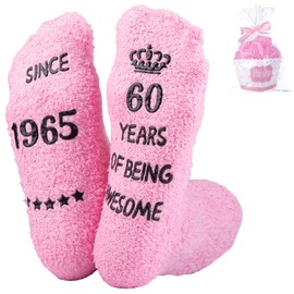 Belillpipi 60th Birthday Gifts for Women 1965 60th Birthday Socks for Women Ideas Present Funny Socks for Grandma Special Gifts for 60 Year Old Woman