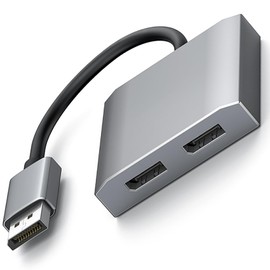 Tunghey DisplayPort to Dual 4K@60Hz DisplayPort Splitter, DP to 2-Port Hub, Multi-Stream Transport for Windows and Mac Systems