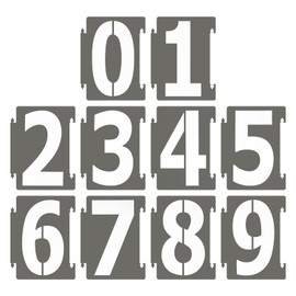 PATIKIL 20 Stück 12,7 cm große Zahlenschablonen, 0–9 Adressnummern-Schablonen, wiederverwendbare digitale Kunststoff-Vorlagen zum Basteln, Zeichnen, Holzschablonen, Vorlagen, Weiß