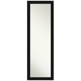 Amanti Art Black Full Length Mirror for Door, 51x17 Avon Black Tall Wall Mirror Full Length, Mounted to Door or Closet Wall with no Visible Brackets, Casual Frame, Bedroom Decor from WI, USA
