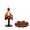 4 Sets in Wooden Apple Tree Trivets for Hot Dishes,