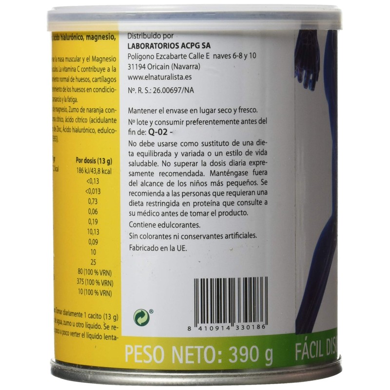 El Naturalista Collagene+AC. Hyaluronic + Mg+Zn+VIT. C 390 g 390