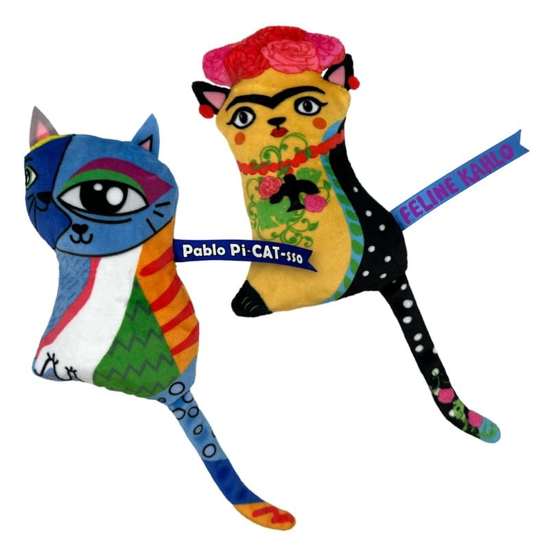 KONG Artz Cats - Crackling Cat Toys with Catnip, Ribbon