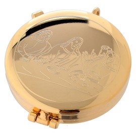 Holyart Pyxes and Burses: Gold plated pyx with engraved Last Supper 2 in